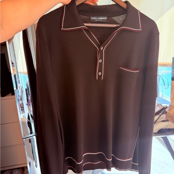 Dolce & Gabbana Black Polo with White Trim